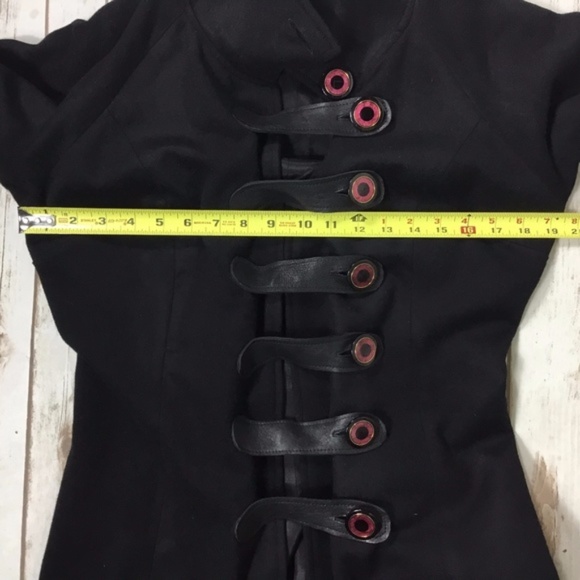 Black Cashmere Designer Coat Goth Steampunk Linden - Picture 8 of 8